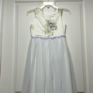 JENNY ANNIE DOT Floral Lavender Long Dress Sz-10
